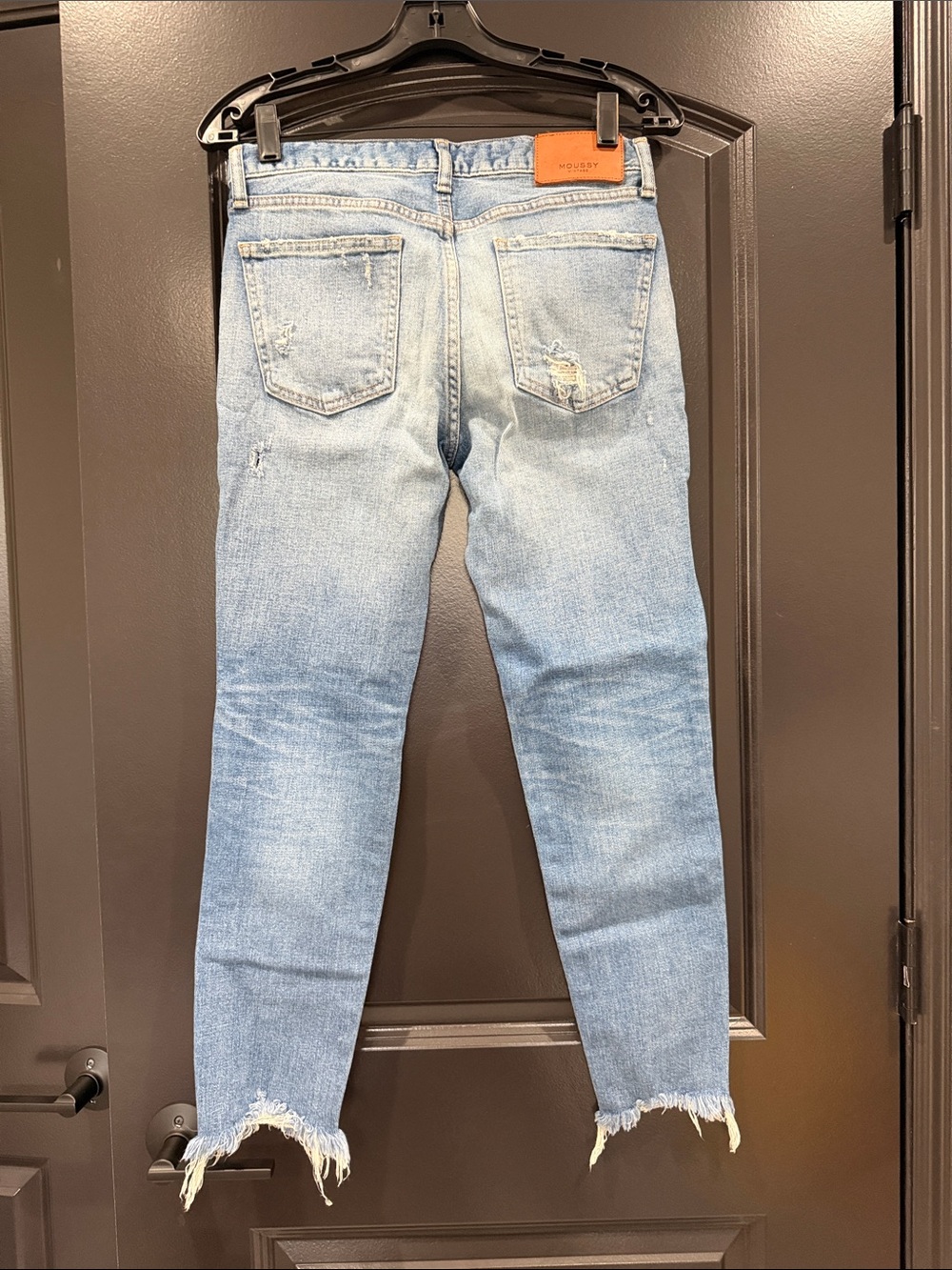 Moussy Distressed Light Blue Womens Jeans - Picture 3 of 3